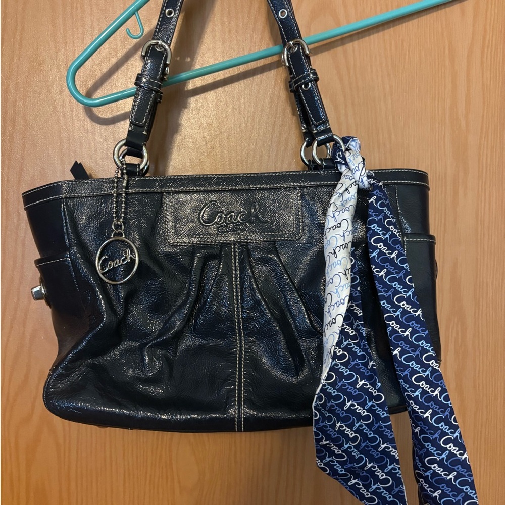 Coach Black Leather Tote Bag